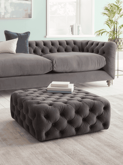Dora Buttoned Ottoman
