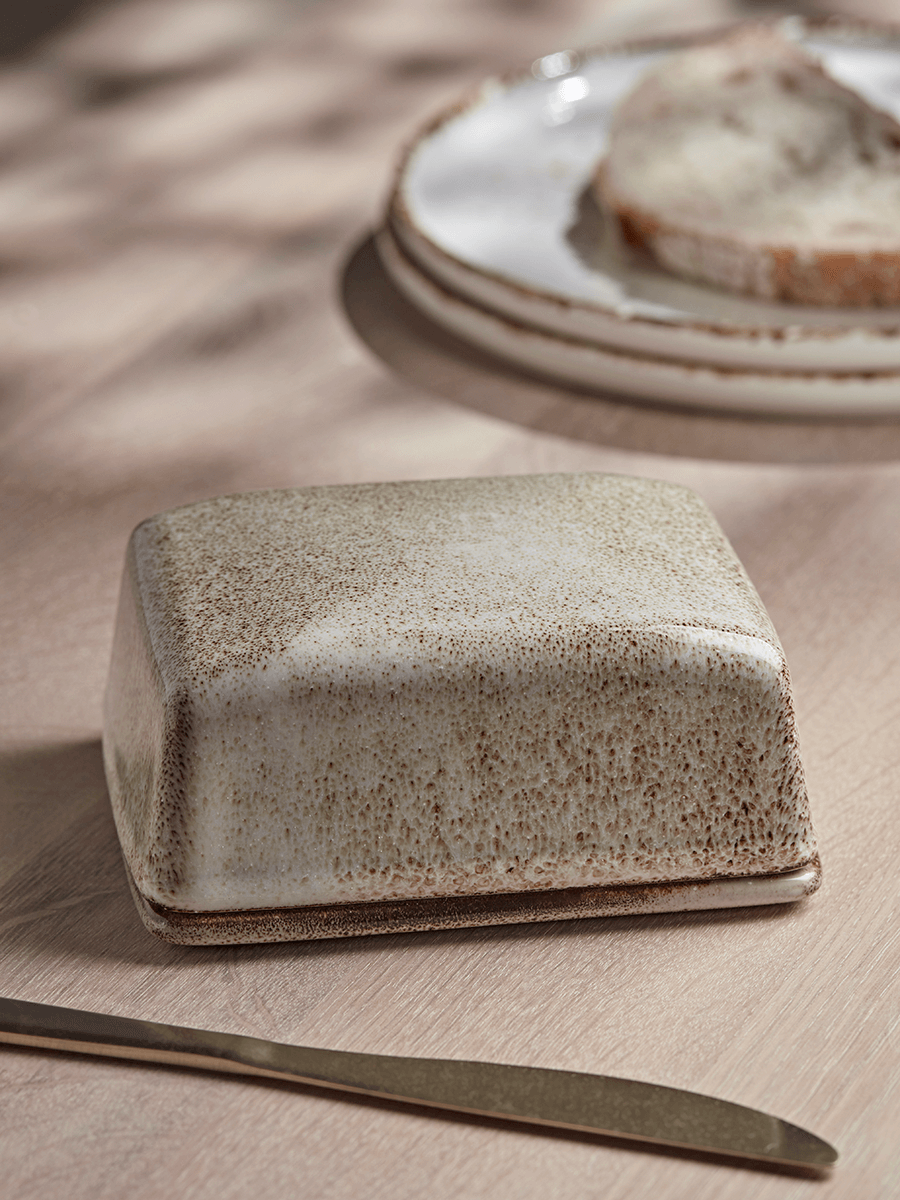 

NEW Speckled Glazed Butter Dish