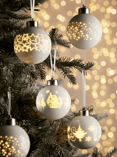 Twelve Light Up Baubles