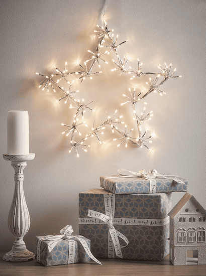 Indoor Outdoor Light Up Silver Starburst
