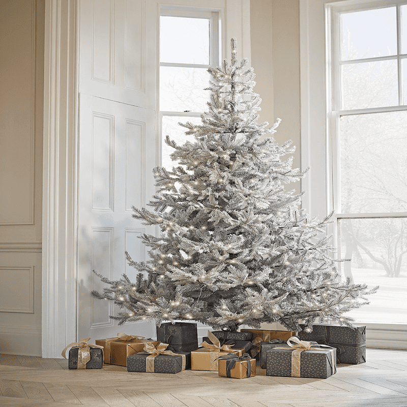 Pre lit hot sale frosted christmas tree