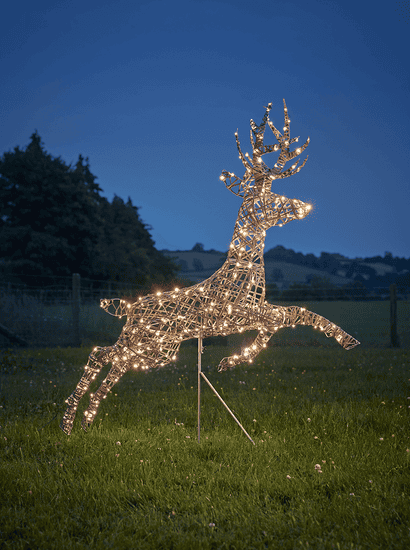 Indoor Outdoor Dual Colour Light Up Leaping Stag