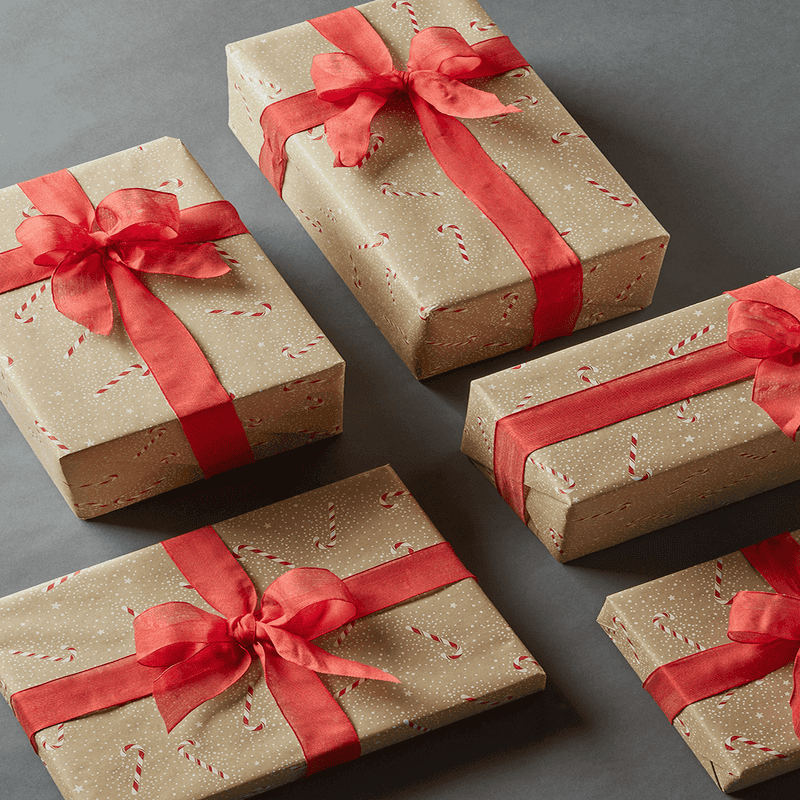 Candy cane wrapping paper deals