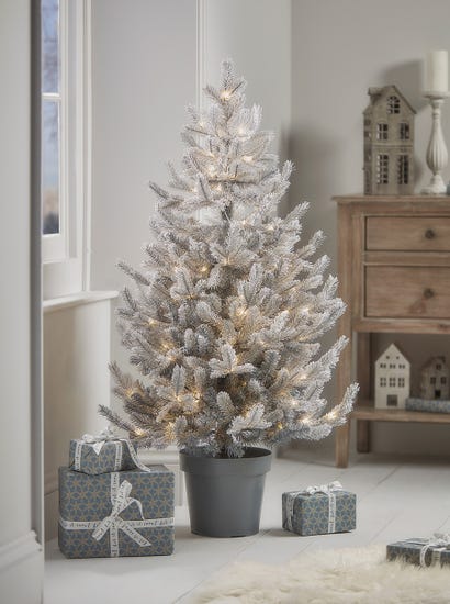 Frosted Fir Pre-Lit Potted Tree