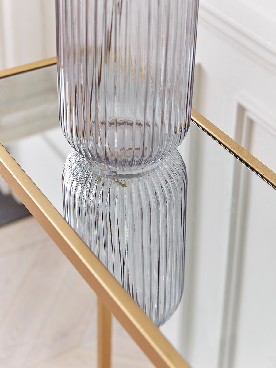 Product photograph of Slim Mirrored Console Table from Cox and Cox.