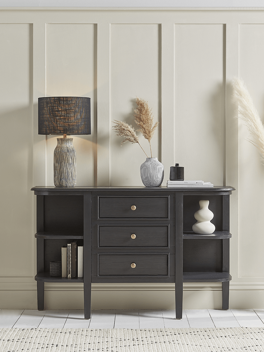 Product photograph of Camille Display Console - Black from Cox and Cox