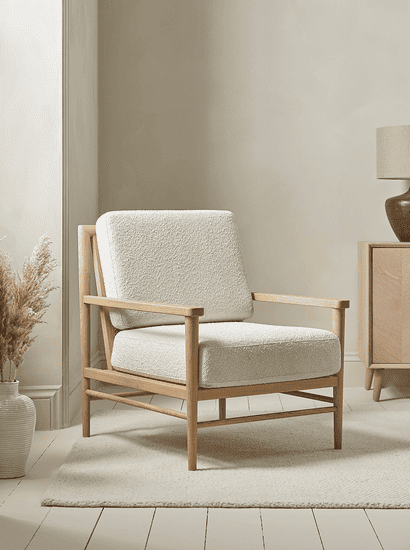 Bouclé & Cane Armchair