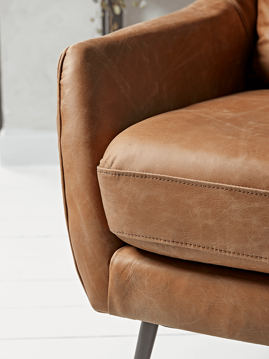 Product photograph of Greenwich Armchair - Leather from Cox and Cox.