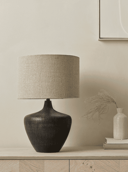 Textured Mango Wood Table Lamp