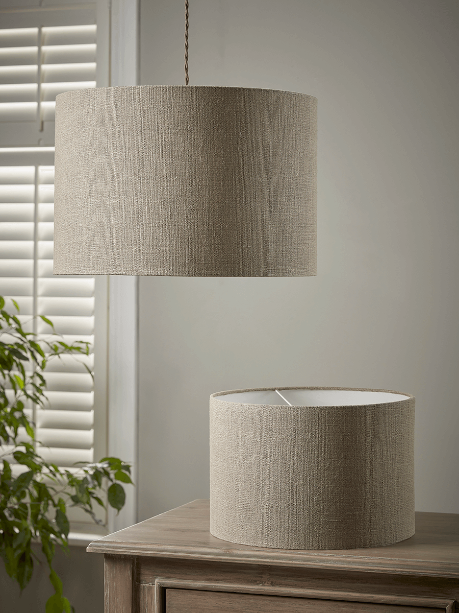 Product photograph of Natural Linen Textured Shade - Small from Cox and Cox