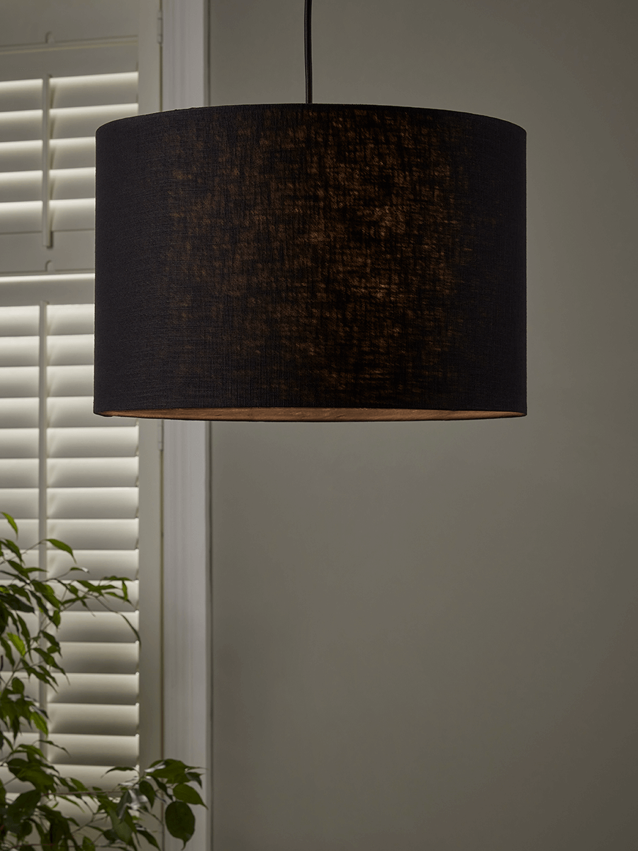 Product photograph of Black Linen Shade - Large from Cox and Cox.