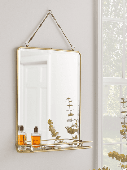 Antique Brass French Folding Mirror - Large