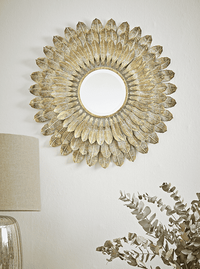 Distressed Feather Mirror