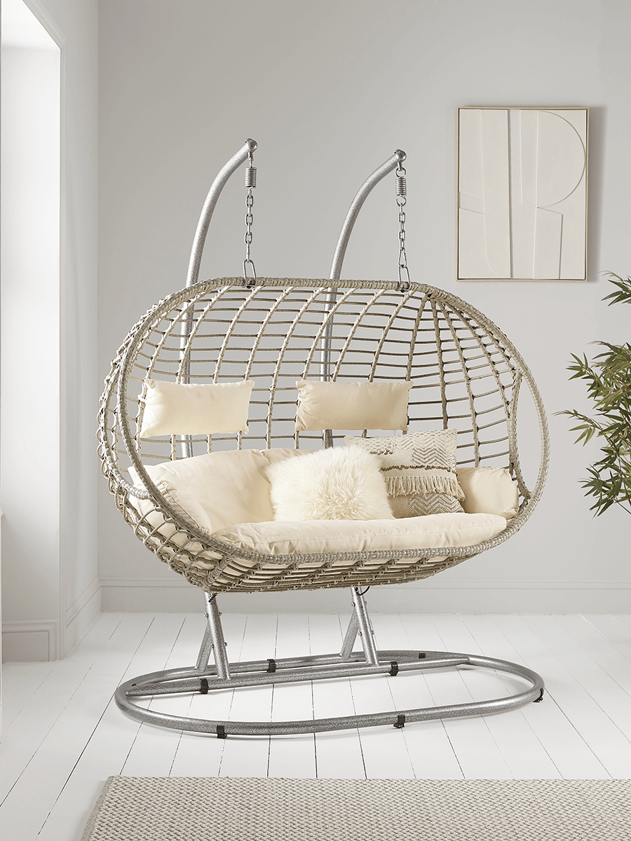 Photo of Indoor outdoor double hanging chair - grey