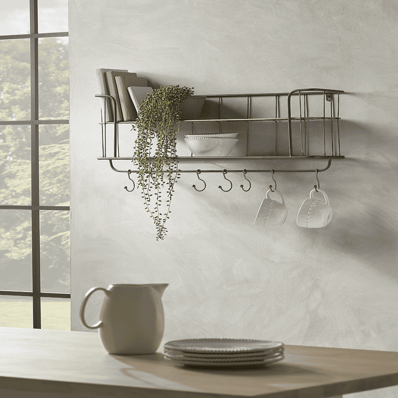 Industrial Shelf with Hooks Small