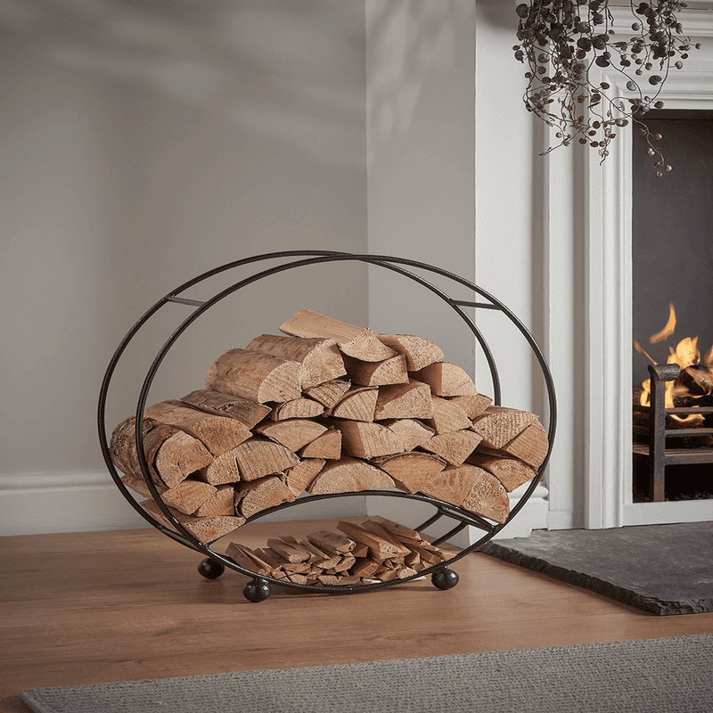 Round Log and Kindling Holder