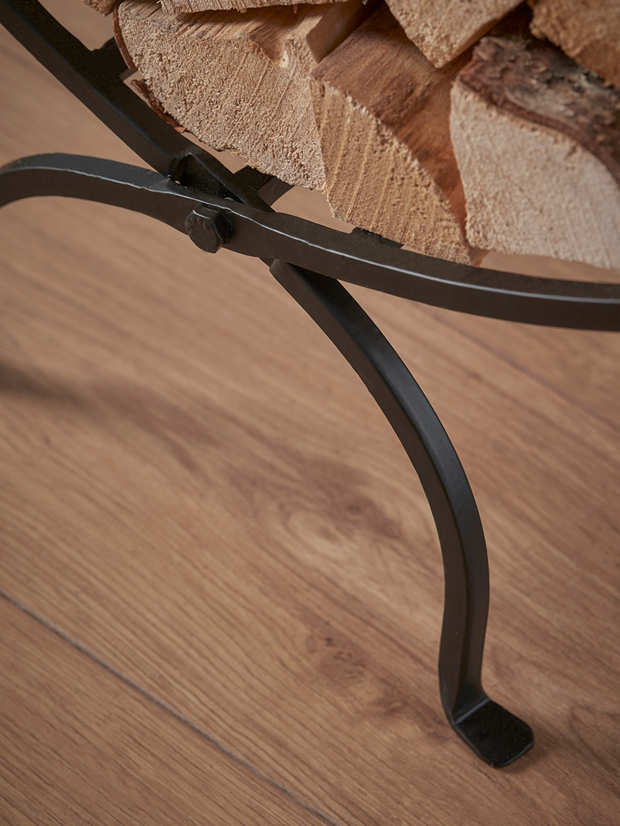 Product photograph of Linear Log Holder - Black from Cox and Cox.