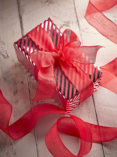 Voile Wired Ribbon - Red