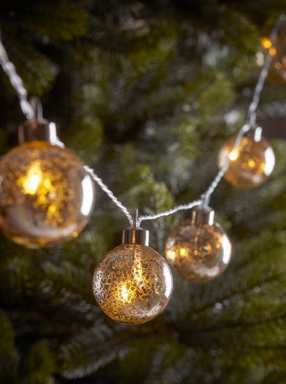 Mercuried Glass Bauble String Lights