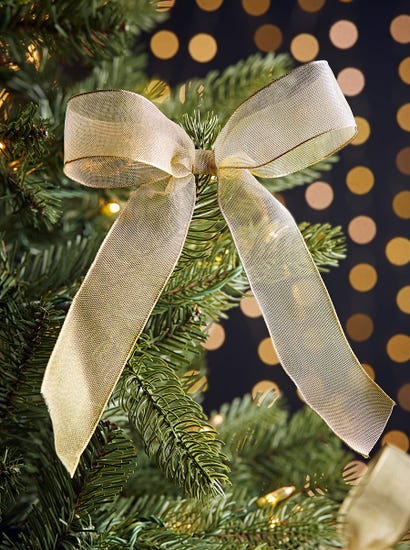 Twelve Golden Organza Tree Bows