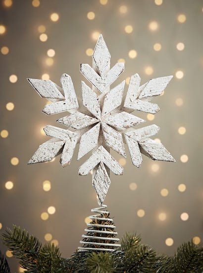 Wooden Snowflake Tree Topper