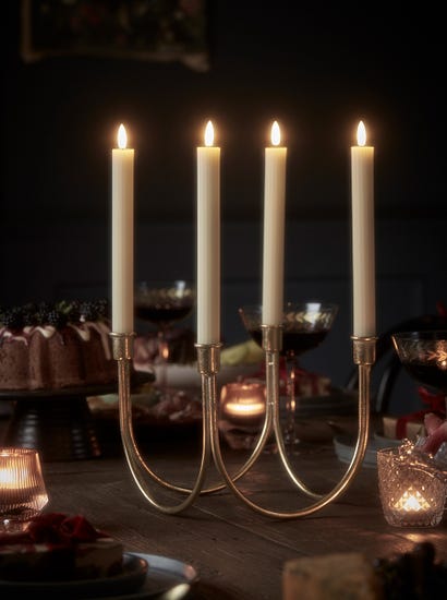 Distressed Golden Candle Holder