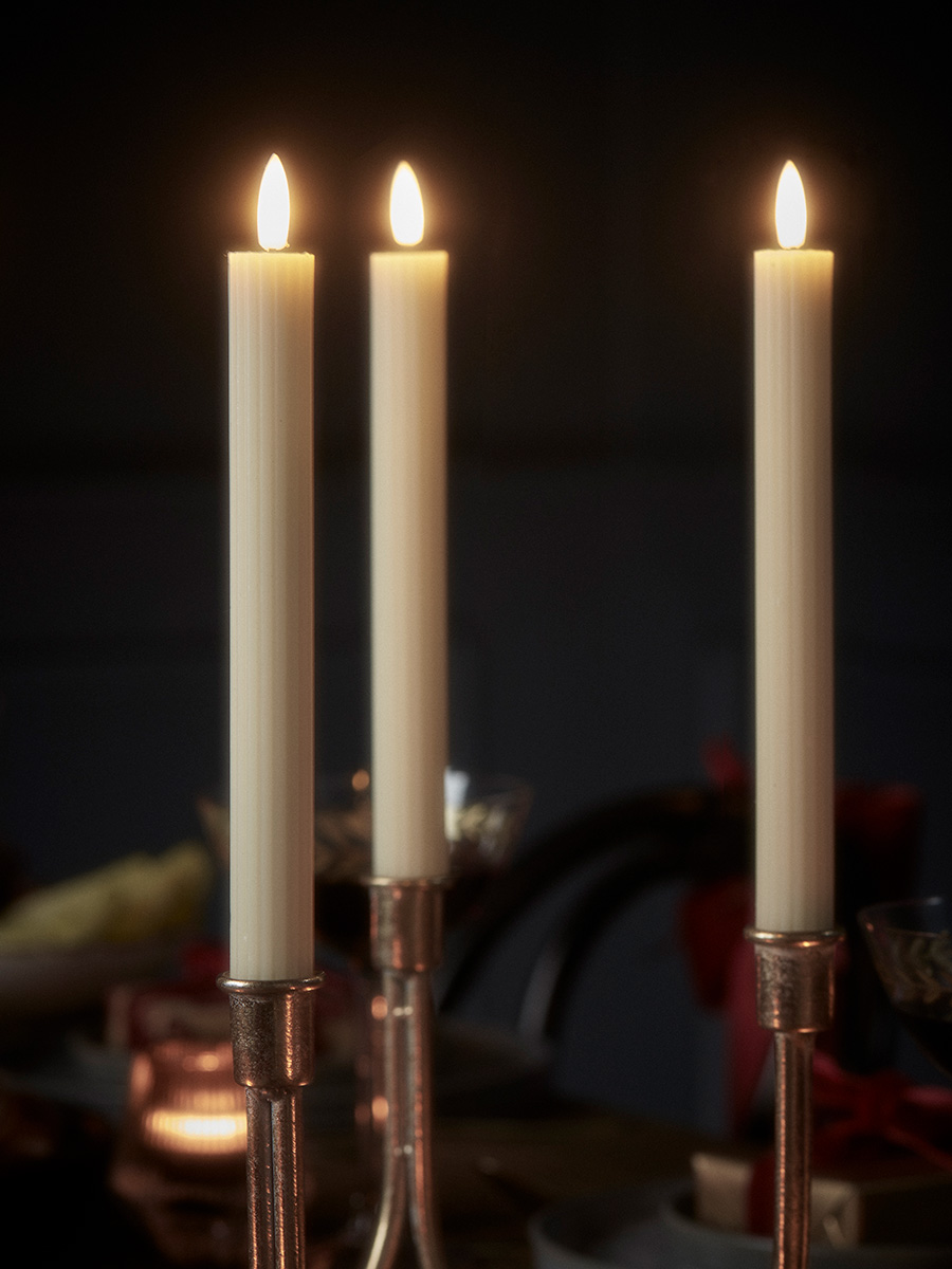 Photo of Two fluted led dinner candles