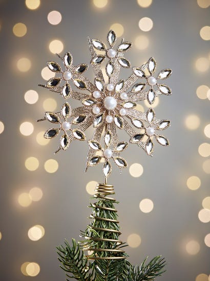 Pearly Glittered Tree Topper