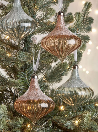 Four Large Amber & Grey Fluted Glass Drops