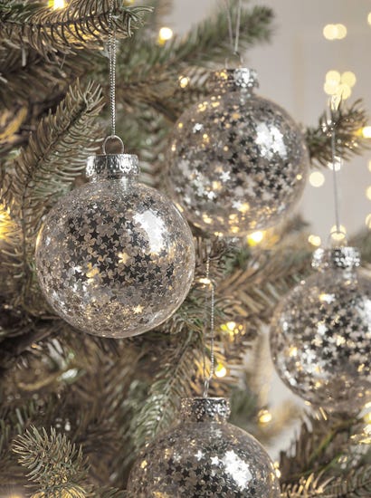 Twelve Sparkling Stars Shatterproof Baubles