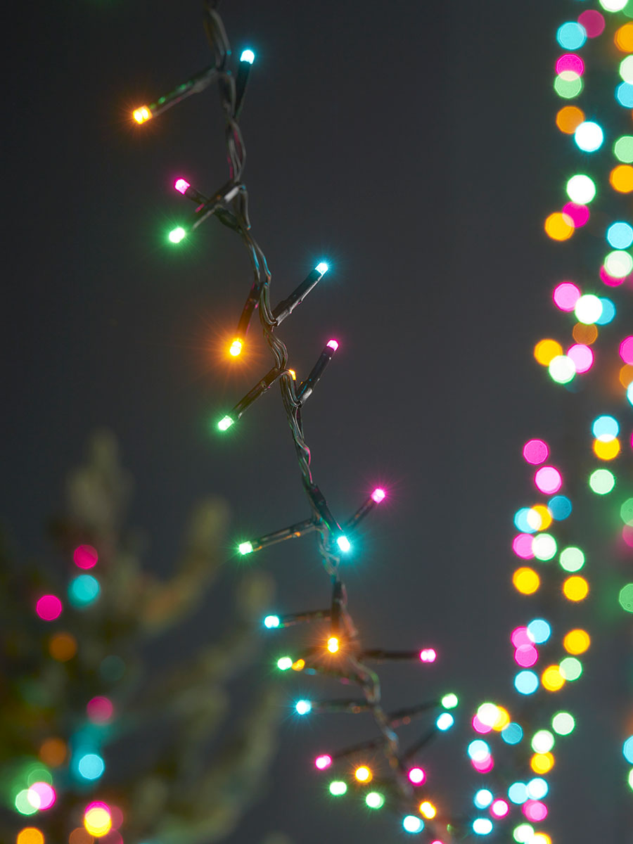 Product photograph of Indoor Outdoor Twinkle Cluster Lights - Multicoloured from Cox and Cox.