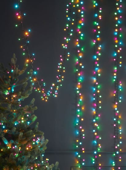 Indoor Outdoor Twinkle Cluster Lights - Multicoloured