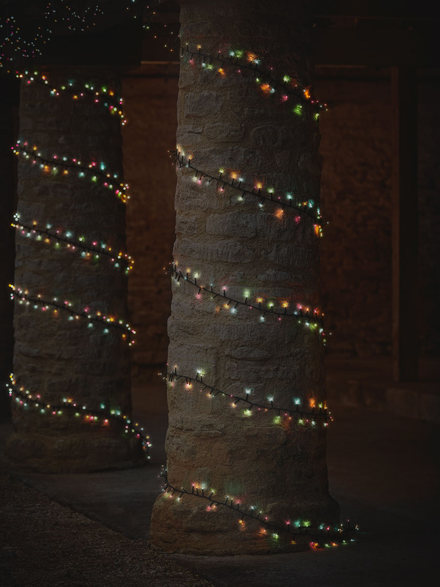 Product photograph of Indoor Outdoor Twinkle Cluster Lights - Multicoloured from Cox and Cox.