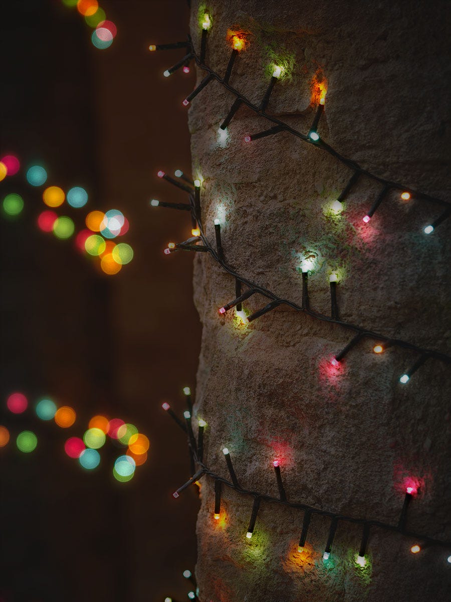 Product photograph of Indoor Outdoor Twinkle Cluster Lights - Multicoloured from Cox and Cox.