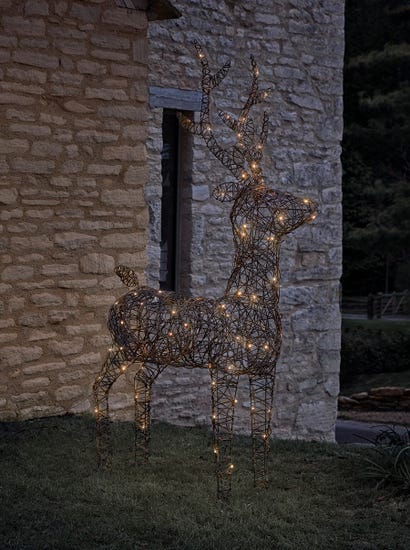 Faux Rattan Light Up Stag - Extra Large