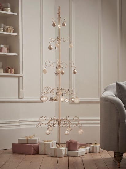 Ornate Golden Metal Christmas Tree