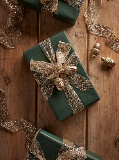 Golden Glittered Ribbon
