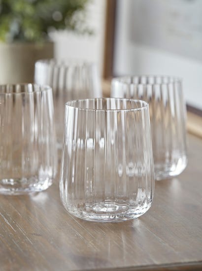 Four Ribbed Tumblers