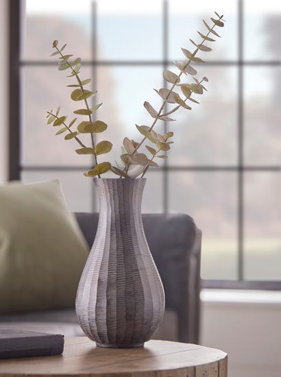Fluted Metal Vase