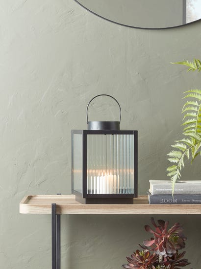 Reeded Glass Lantern - Small