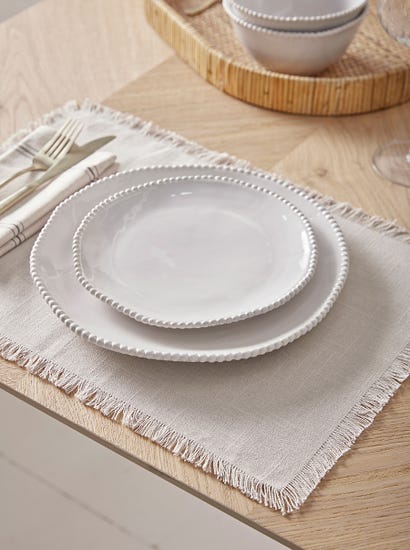 Four Frayed Edge Placemats