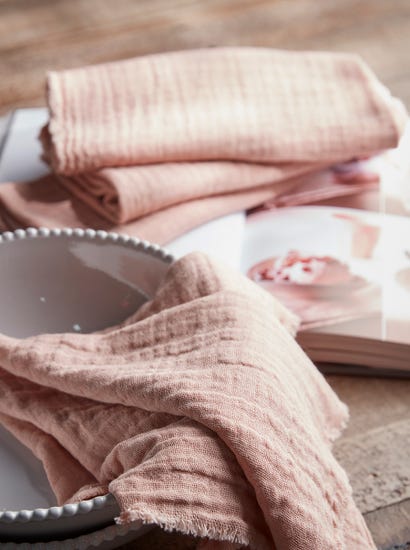 Four Waffle Napkins - Blush