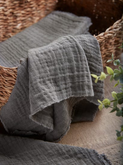 Four Waffle Napkins - Deep Grey