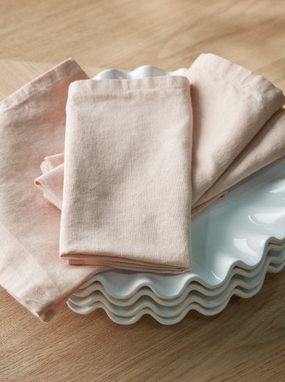Four Linen & Cotton Napkins - Dusky Rose