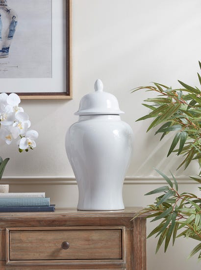White Glaze Ginger Jar