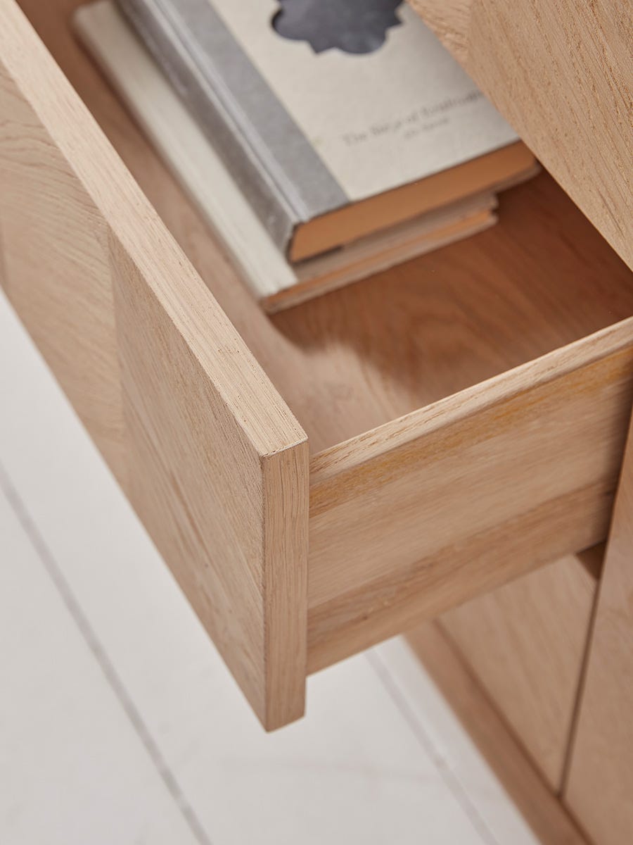 Product photograph of Chevron Oak Sideboard from Cox and Cox.