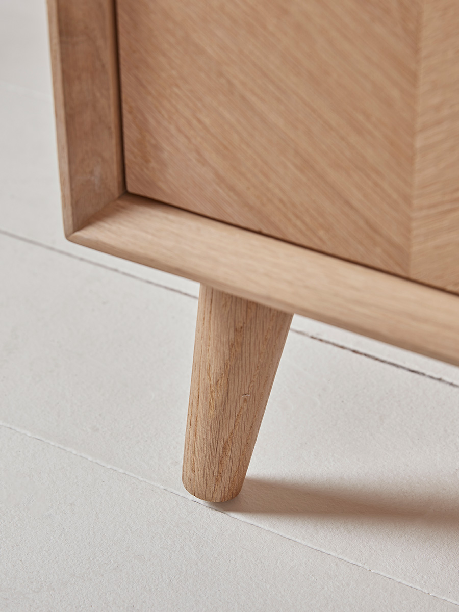 Product photograph of Chevron Oak Sideboard from Cox and Cox.