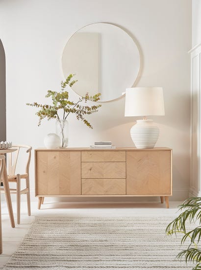 Chevron Oak Sideboard
