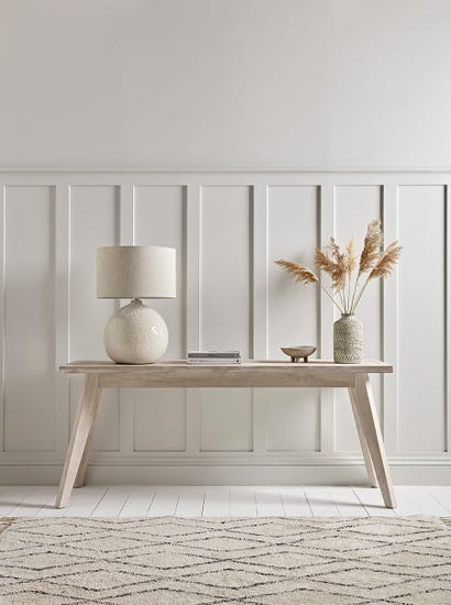 Limewashed Parquet Console Table