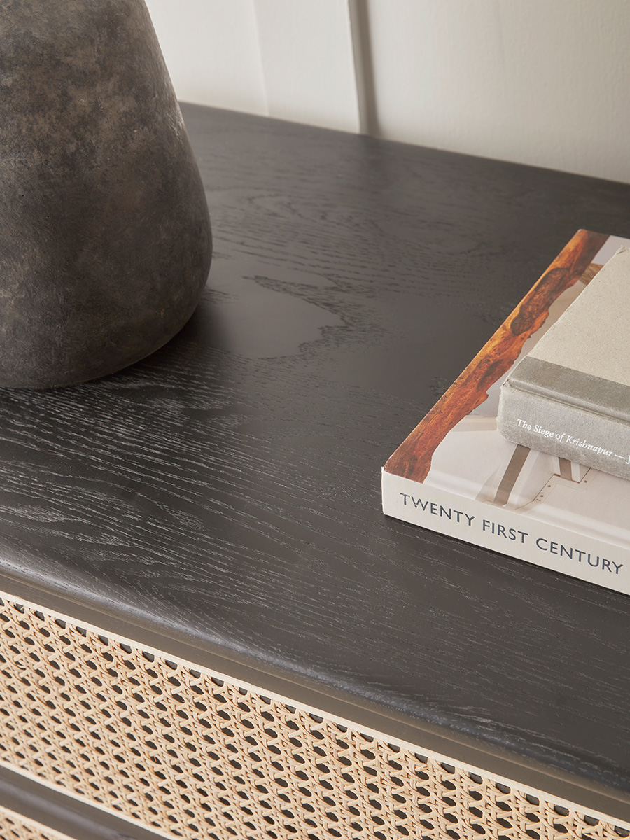Product photograph of Cane Webbing Chest Of Drawers from Cox and Cox.
